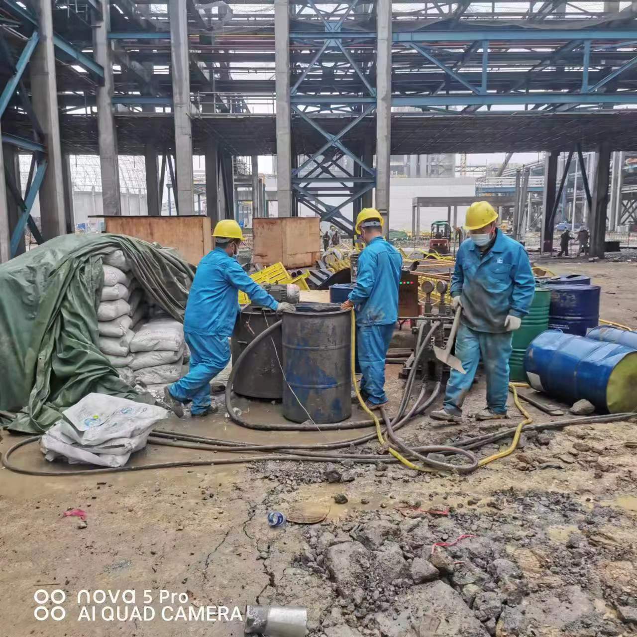 广华办事处设备基础下沉沉降注浆加固施工